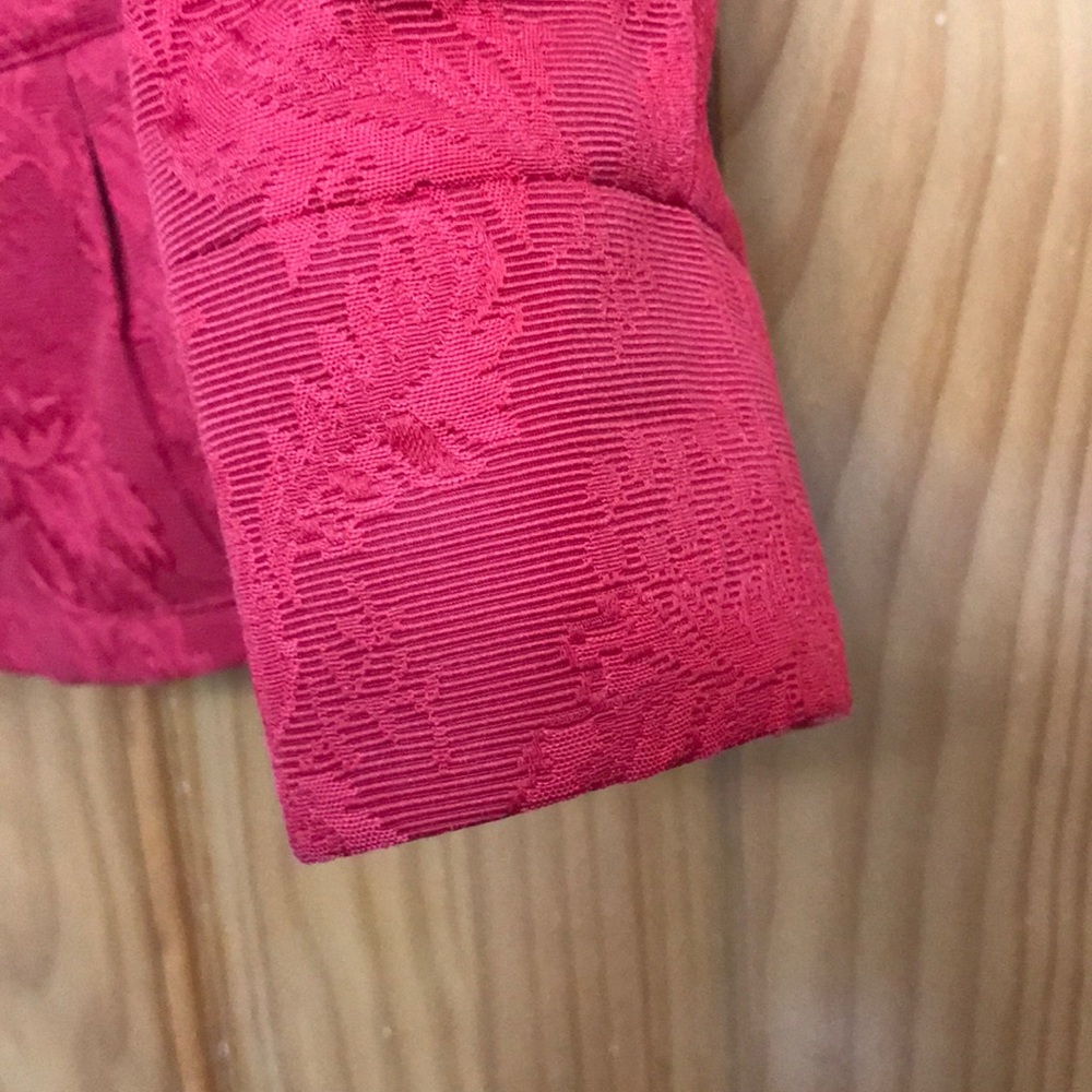 Beautiful Talbots red jacquard blazer 1X petite - Picture 4 of 11